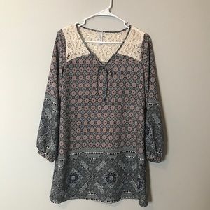 Peppermint Lace Boho Tunic Size Small